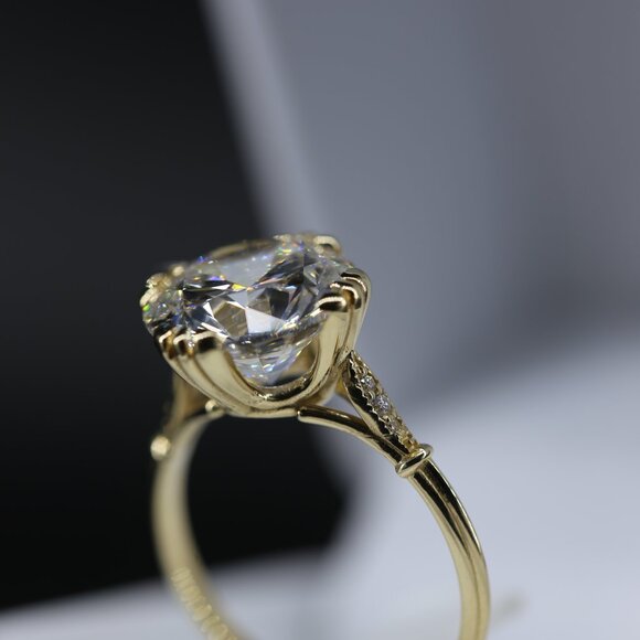 Edwardian Era 6.00 Carat Round Brilliant IGI Certified Lab Grown Diamond Ring - Picture 7 of 7